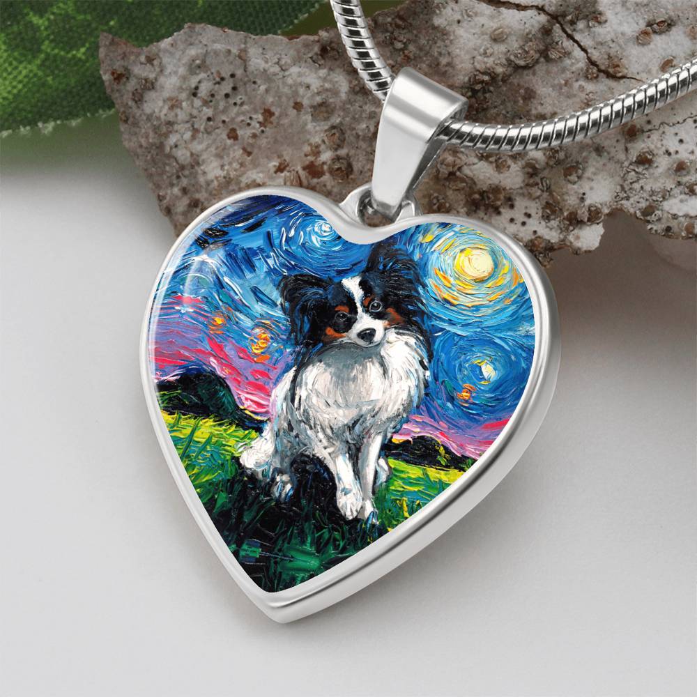 Papillon Starry Night Heart Necklace