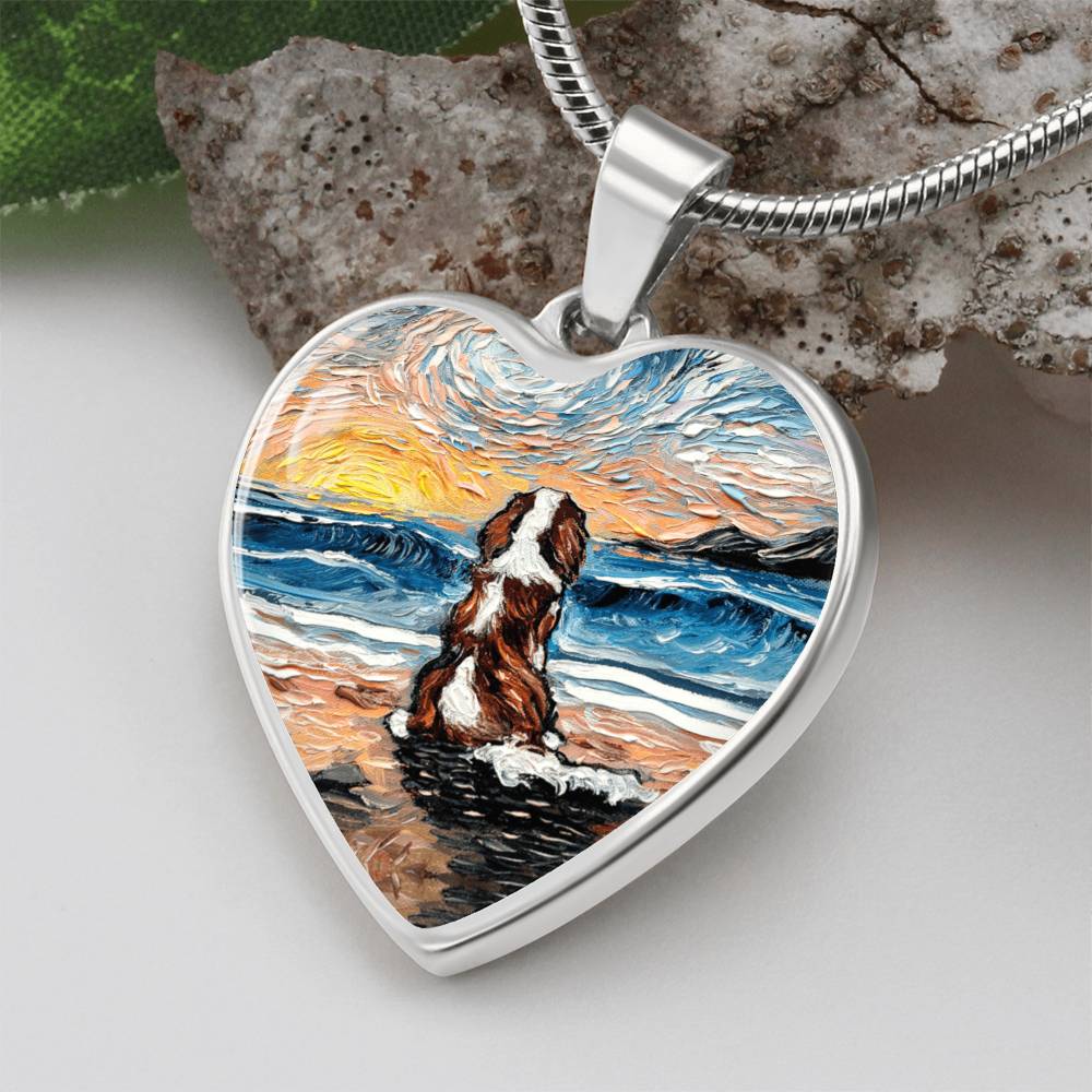 Beach Days - Blenheim Cavalier Starry Night Heart Necklace