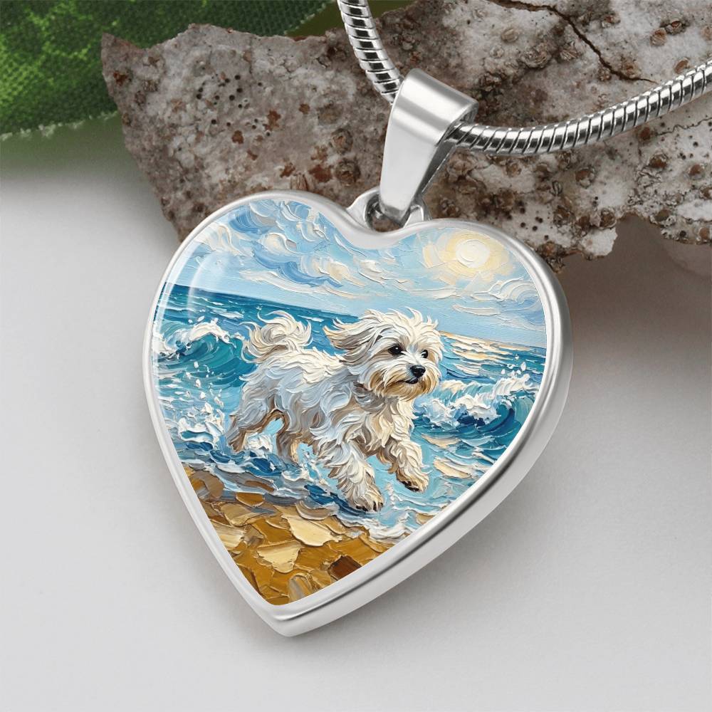Beach Day - Maltese Heart Necklace
