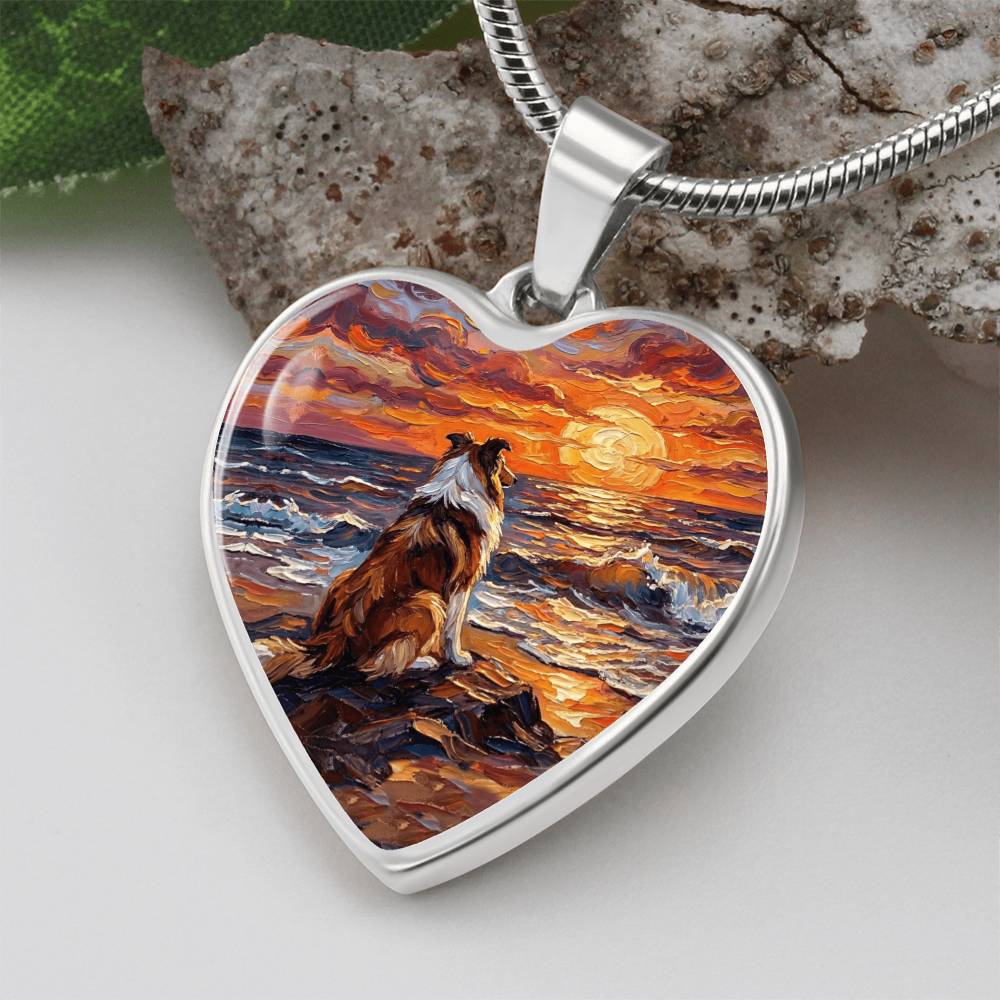Beach Day - Collie Heart Necklace
