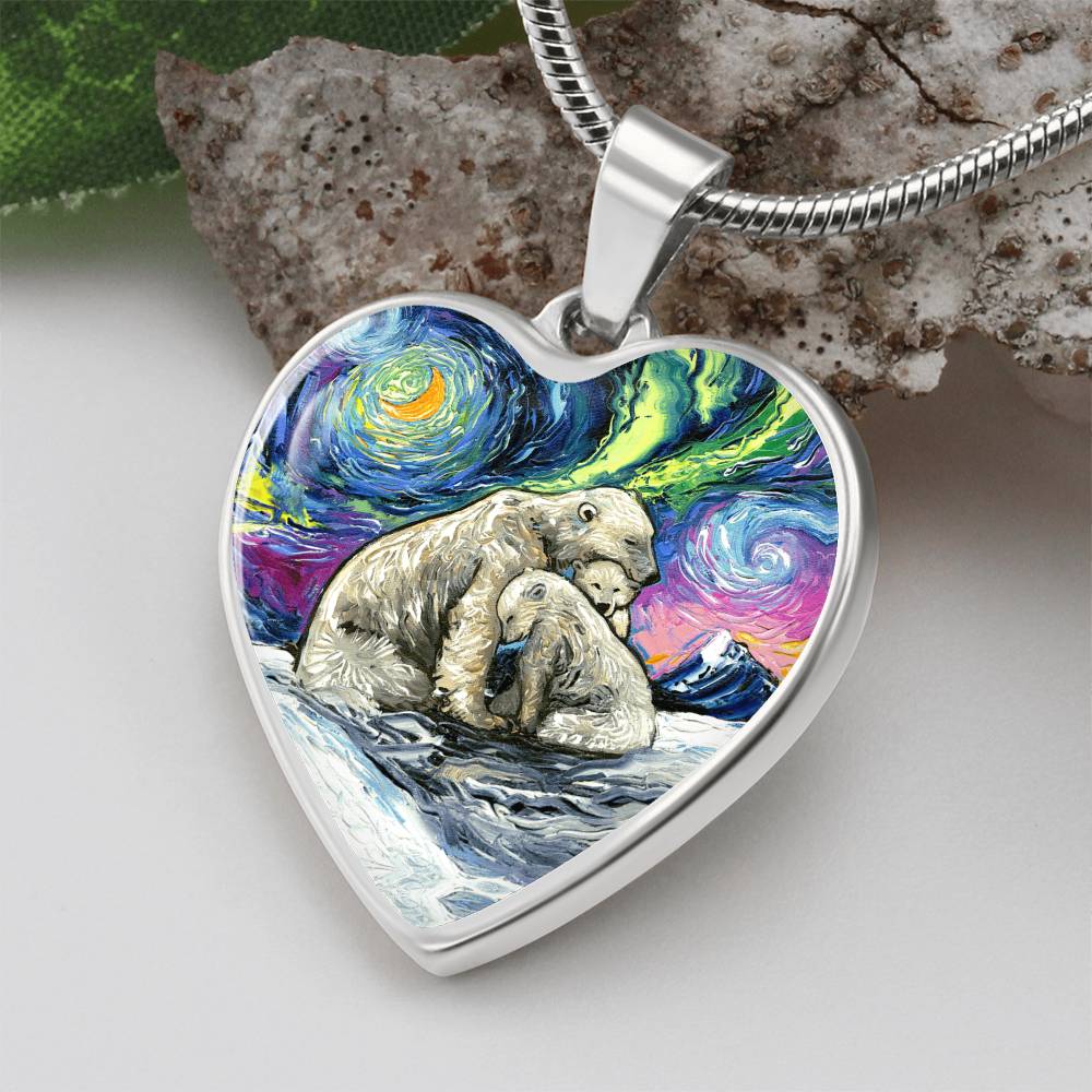 Polar Night Starry Night Heart Bangle Bracelet