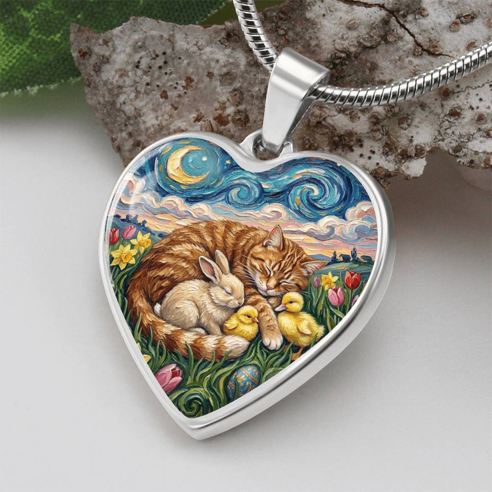 Easter Night Heart Necklace