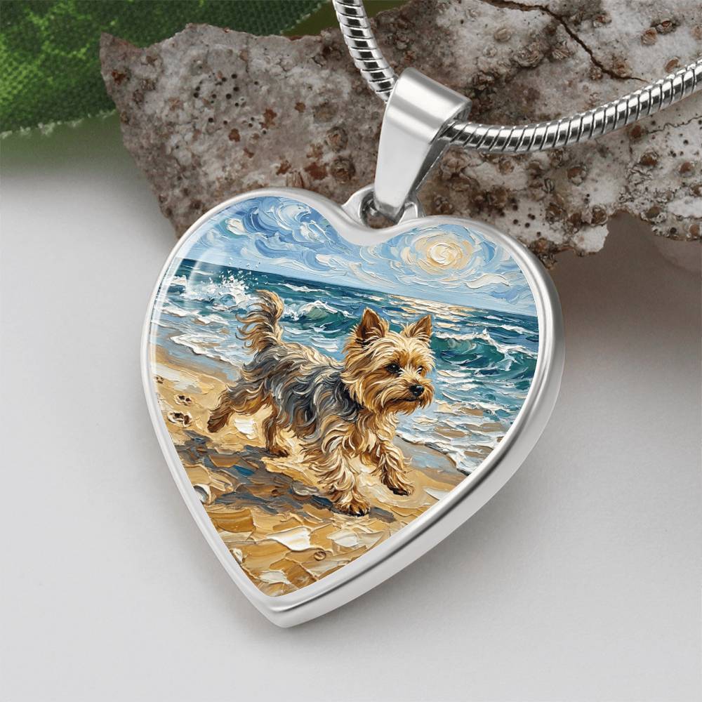 Beach Days - Yorkie Heart Necklace