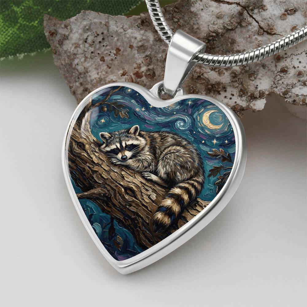 Midnight Bandit Heart Necklace