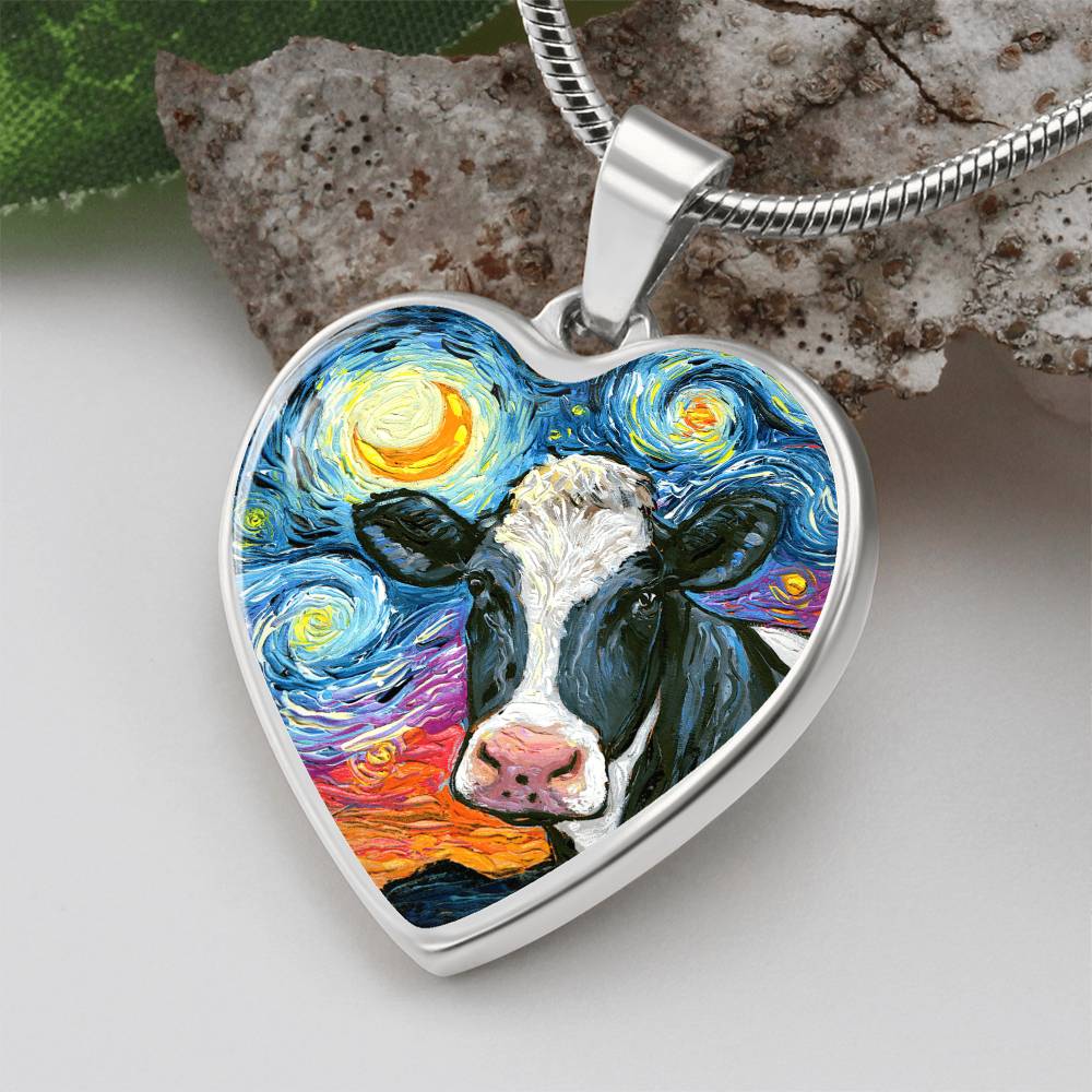 Holstein Starry Night Heart Necklace