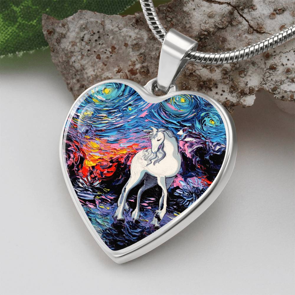 Regret Starry Night Heart Necklace