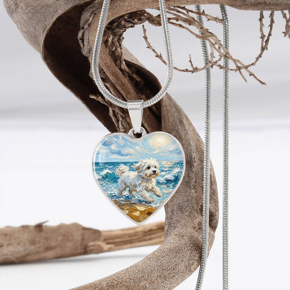 Beach Day - Maltese Heart Necklace