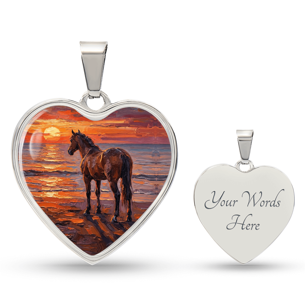 Sunset - Chocolate Mare Heart Necklace