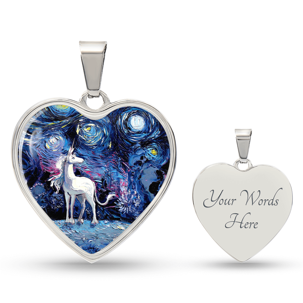 Van Gogh Never Saw The Last Starry Night Heart Necklace