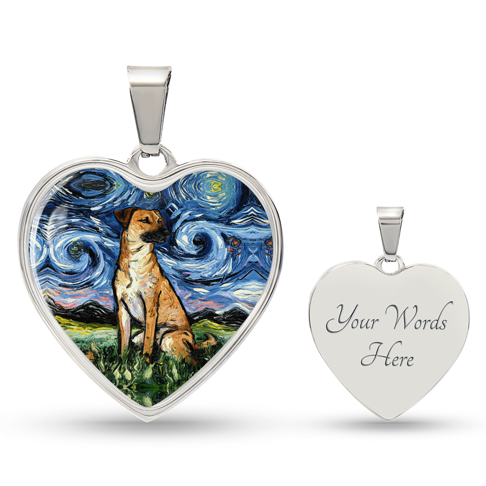 Black Mouth Curr Starry Night Heart Necklace