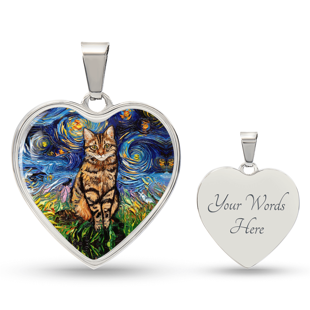 Brown TabbyStarry Night Heart Necklace