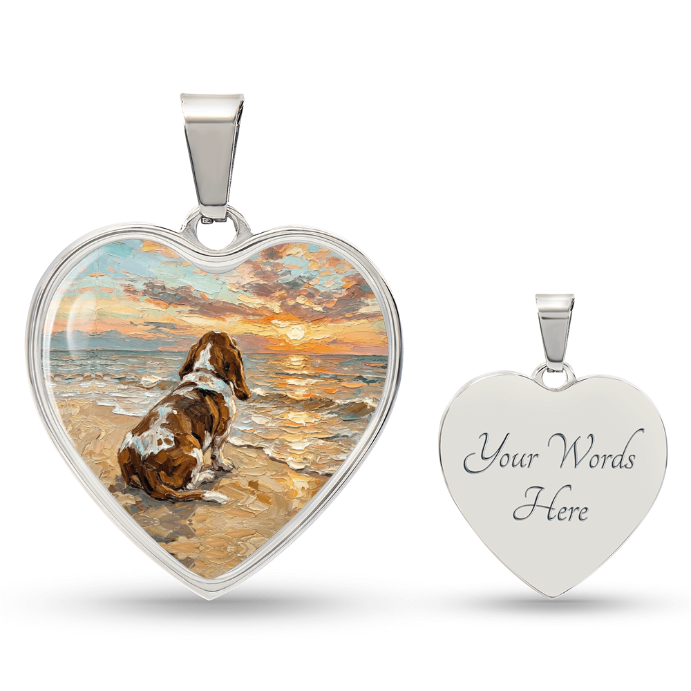 Beach Days - Basset Hound Heart Necklace