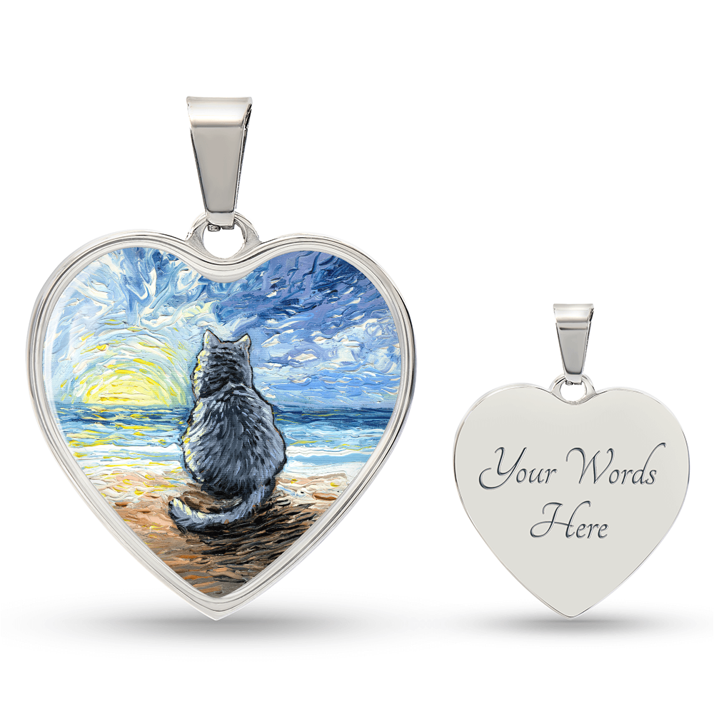 Beach Days - Nebelung Cat Heart Necklace