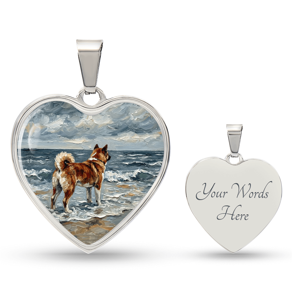 Beach Day - Akita Heart Necklace