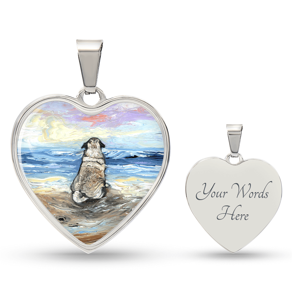 Beach Days - Pug Heart Necklace