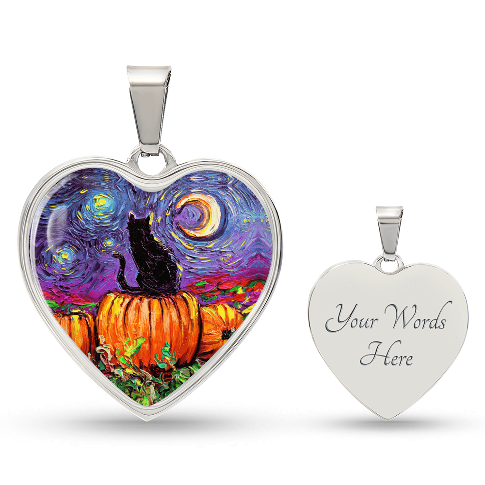 Starry Hallow's Eve Starry Night Heart Necklace