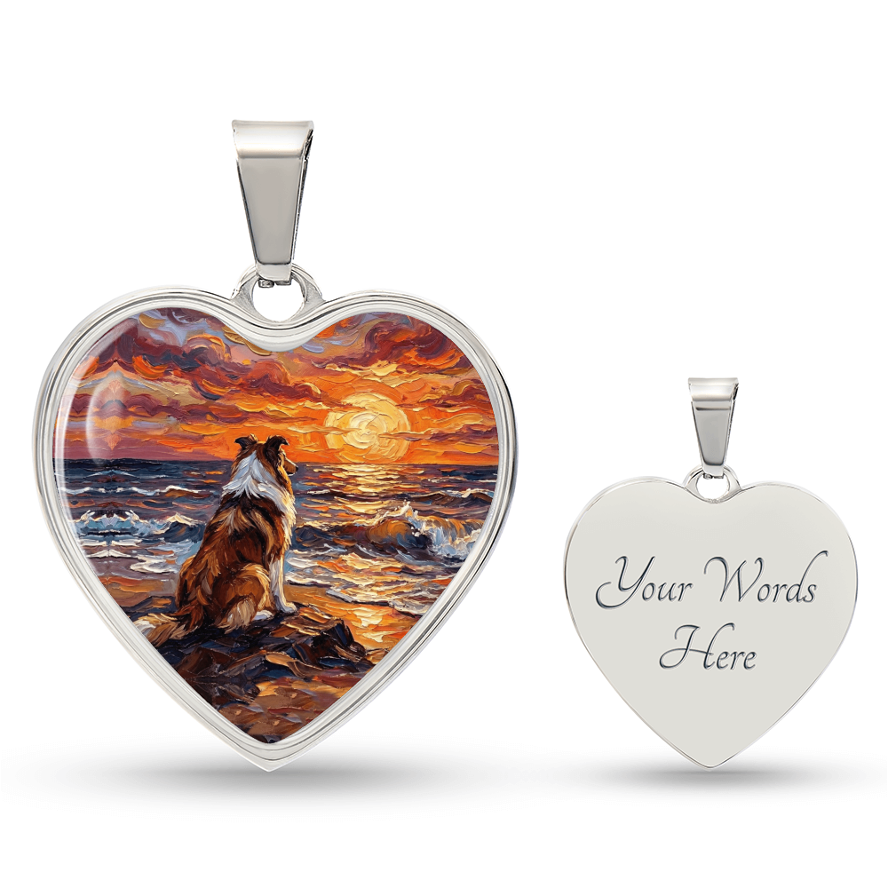 Beach Day - Collie Heart Necklace
