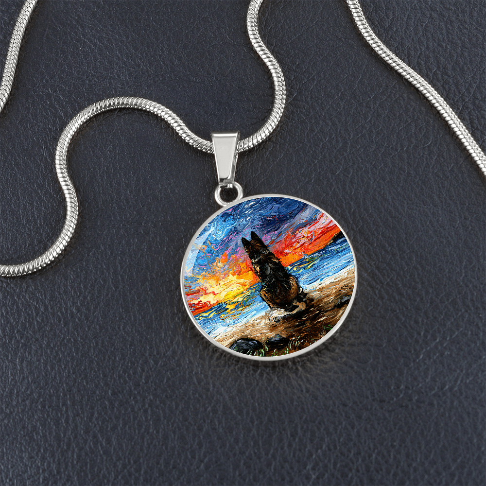 Beach Days - German Shepherd Round Necklace