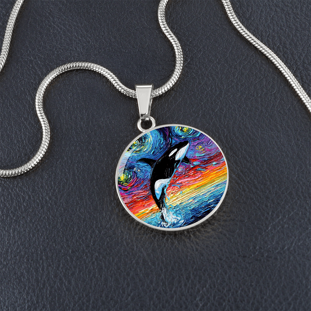 Orca Starry Night Round Necklace