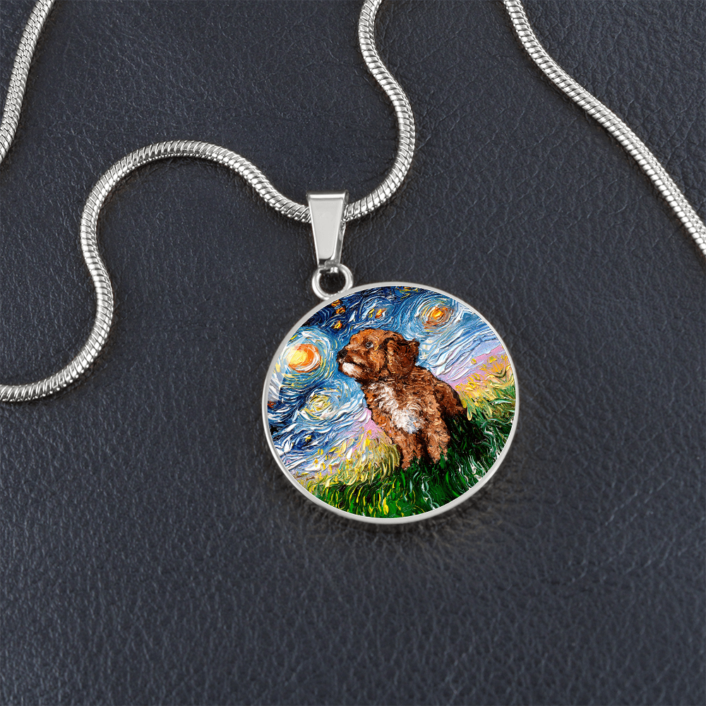 Cavapoo Starry Night Round Necklace