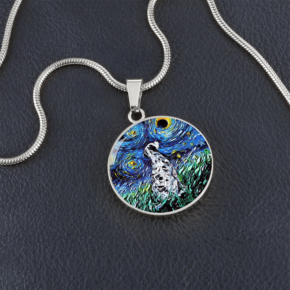 Dalmatian Starry Night Round Necklace