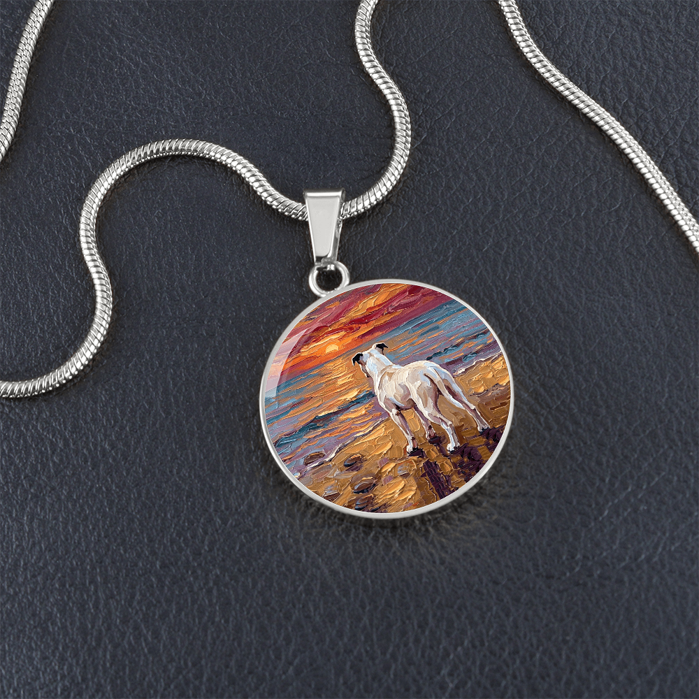 Beach Days - White Pit Bull Round Necklace