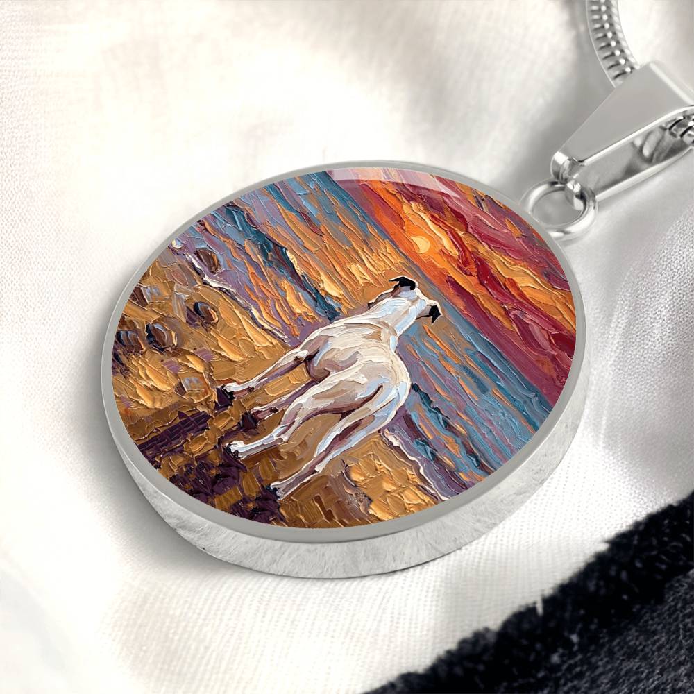 Beach Days - White Pit Bull Round Necklace