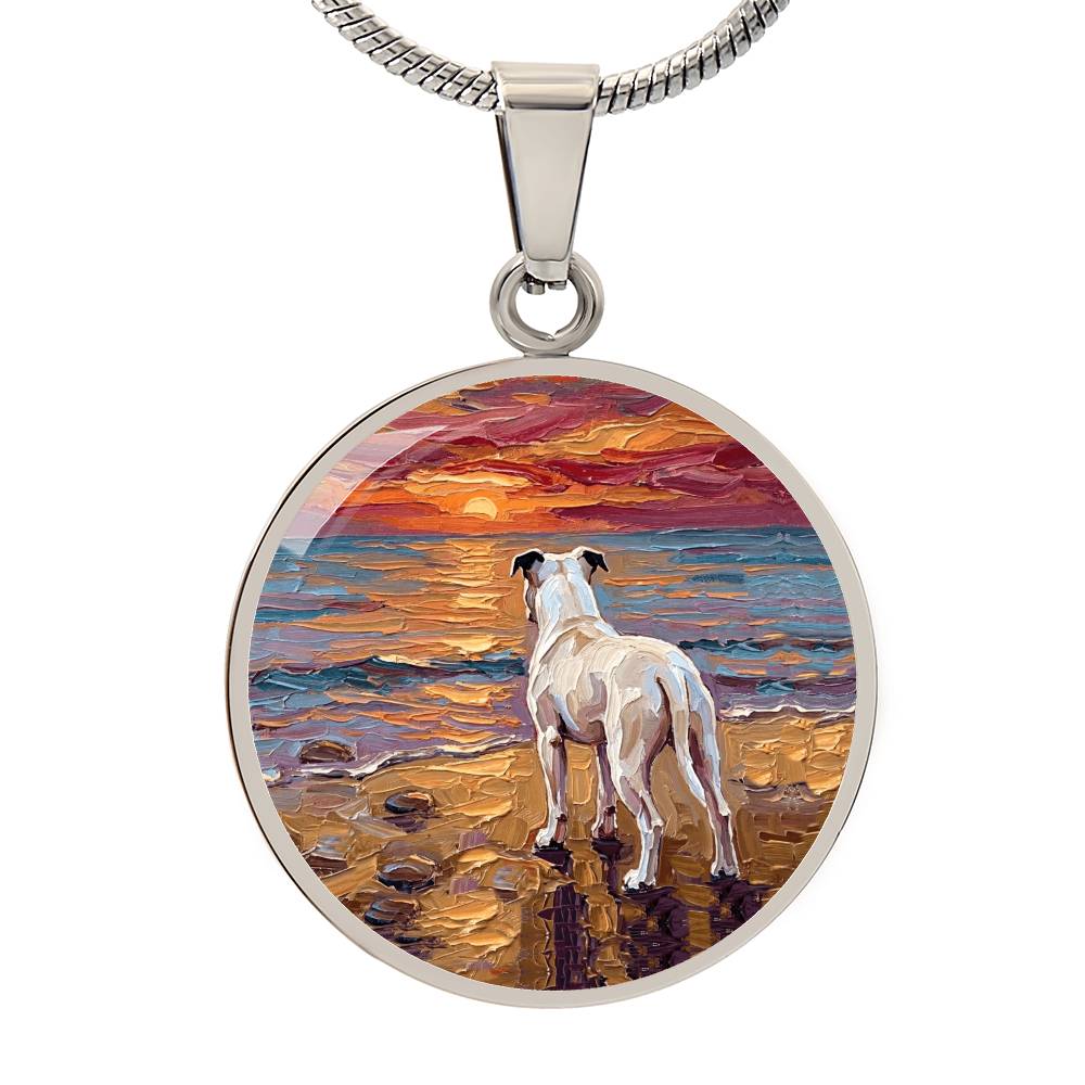 Beach Days - White Pit Bull Round Necklace