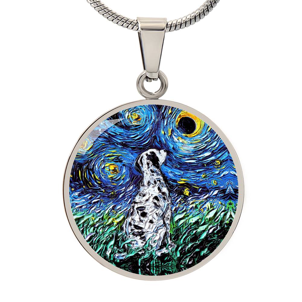 Dalmatian Starry Night Round Necklace