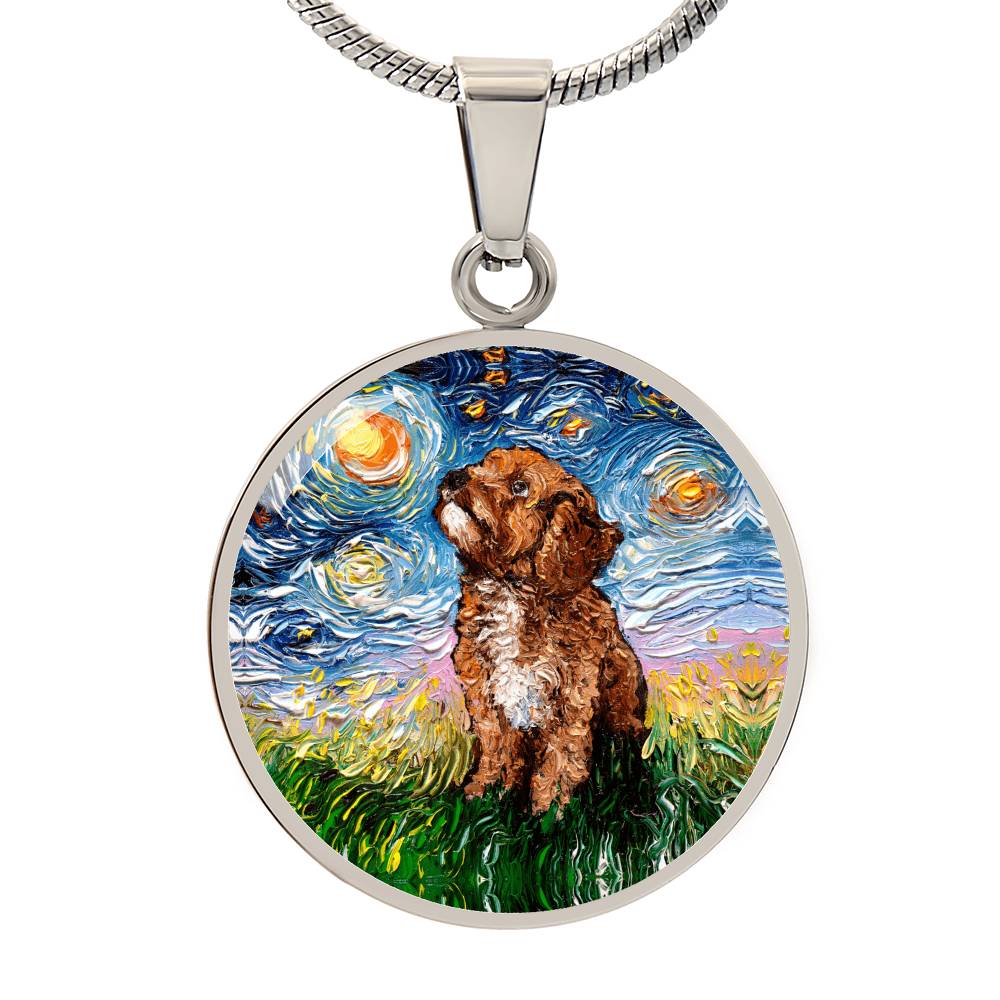 Cavapoo Starry Night Round Necklace