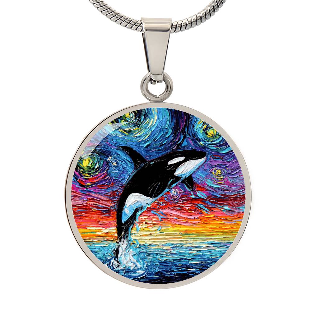 Orca Starry Night Round Necklace