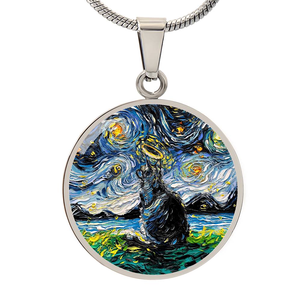 Angel 1 Starry Night Round Necklace