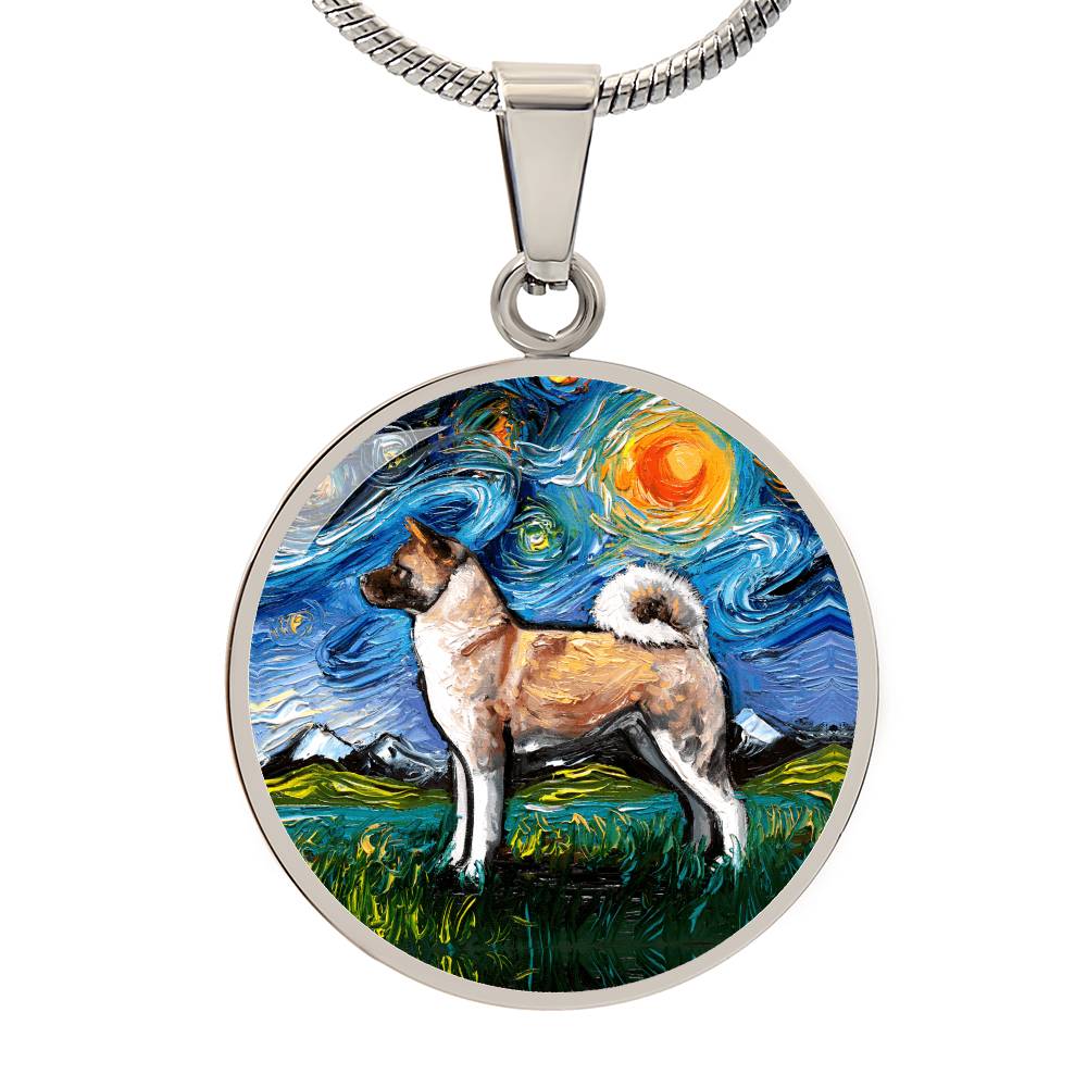Akita Starry Night Round Necklace