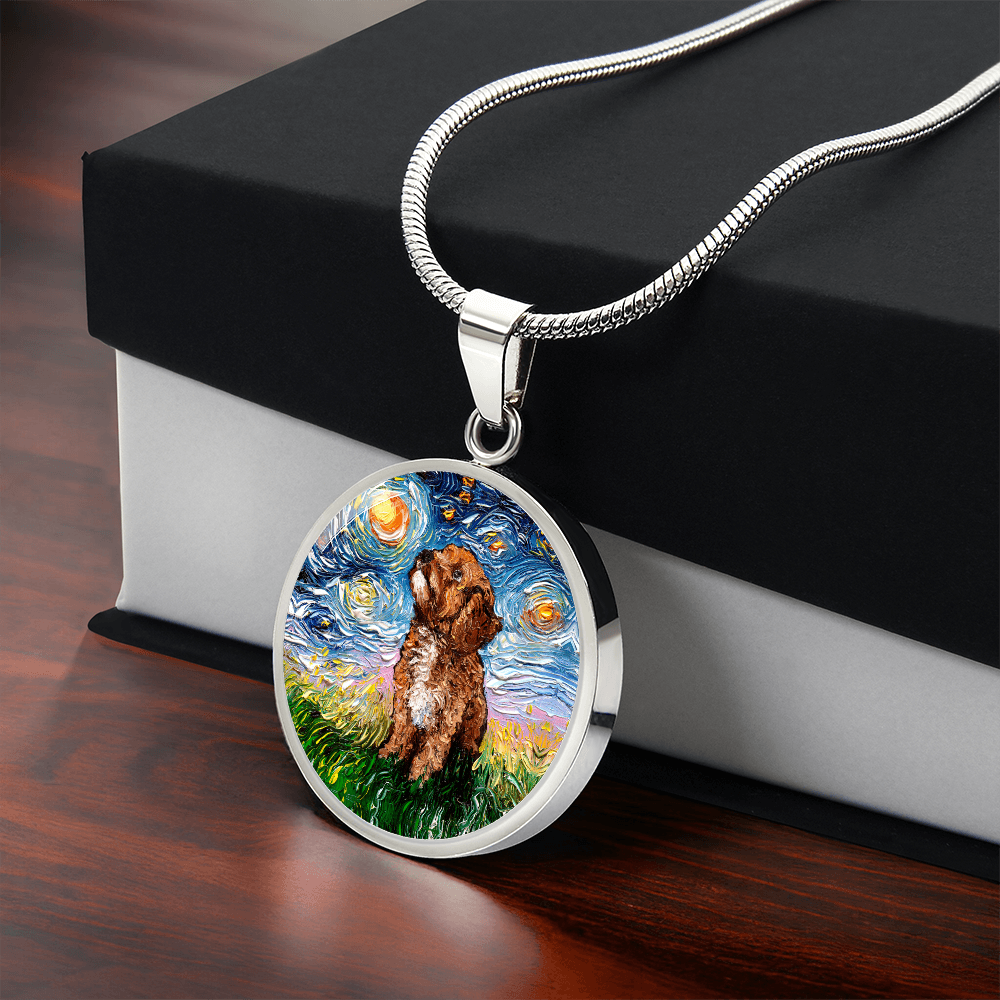 Cavapoo Starry Night Round Necklace