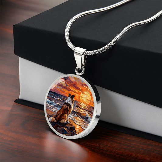 Beach Night - Collie Round Necklace