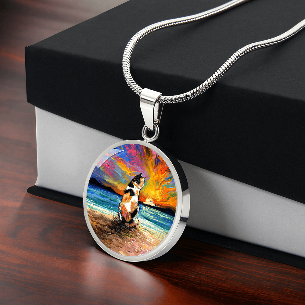 Beach Days - Calico Cat Starry Night Round Necklace