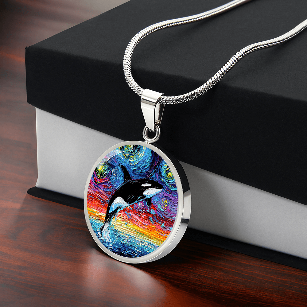 Orca Starry Night Round Necklace