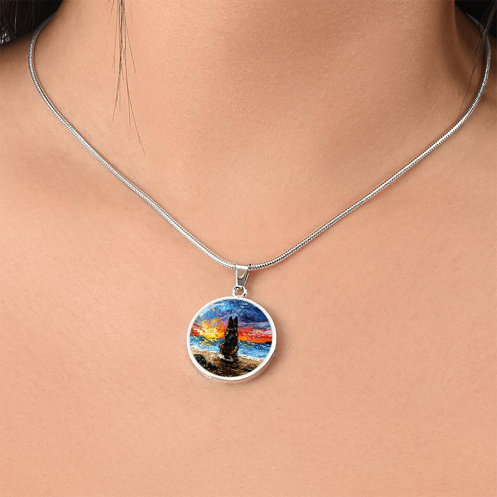 Beach Days - German Shepherd Round Necklace
