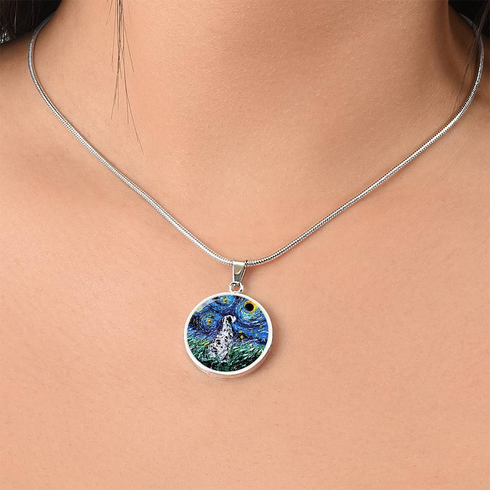 Dalmatian Starry Night Round Necklace