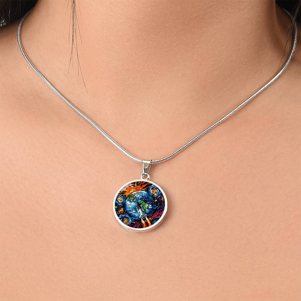 Beyond The Horizon Starry Night Round Necklace