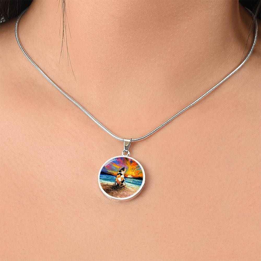 Beach Days - Calico Cat Starry Night Round Necklace