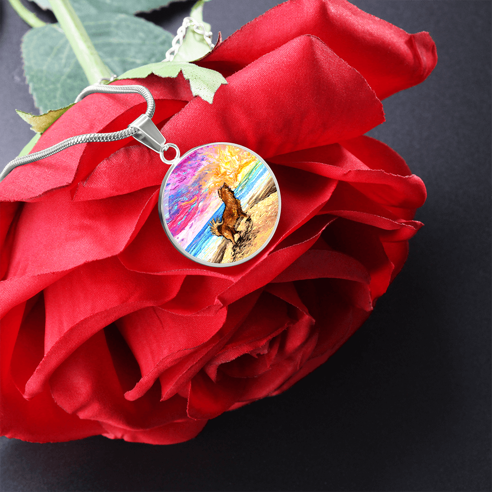 Beach Days - Chihuahua Starry Night Round Necklace