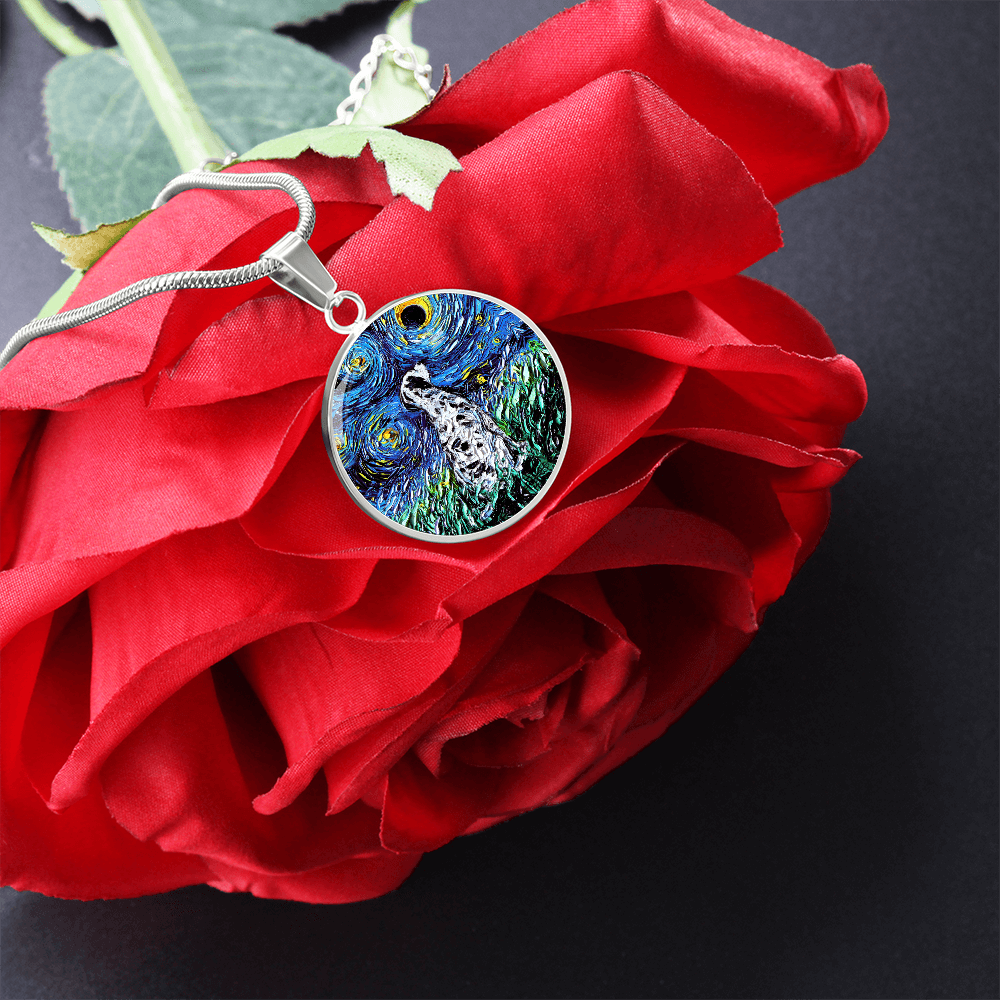 Dalmatian Starry Night Round Necklace