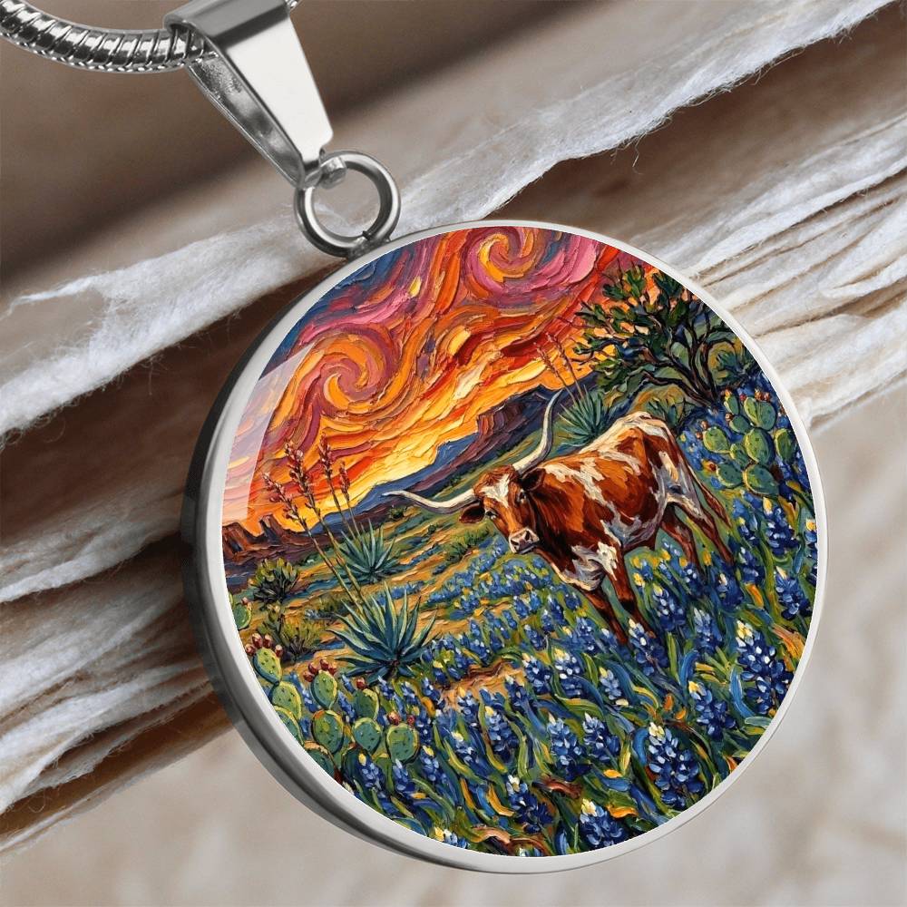 Texas Night Round Necklace