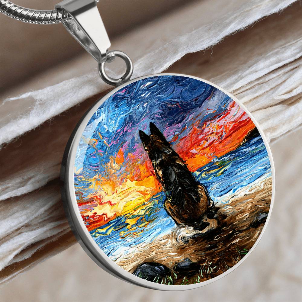 Beach Days - German Shepherd Round Necklace