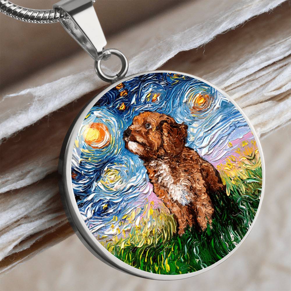 Cavapoo Starry Night Round Necklace