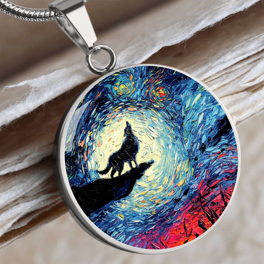 Wolfmoon Starry Night Round Necklace
