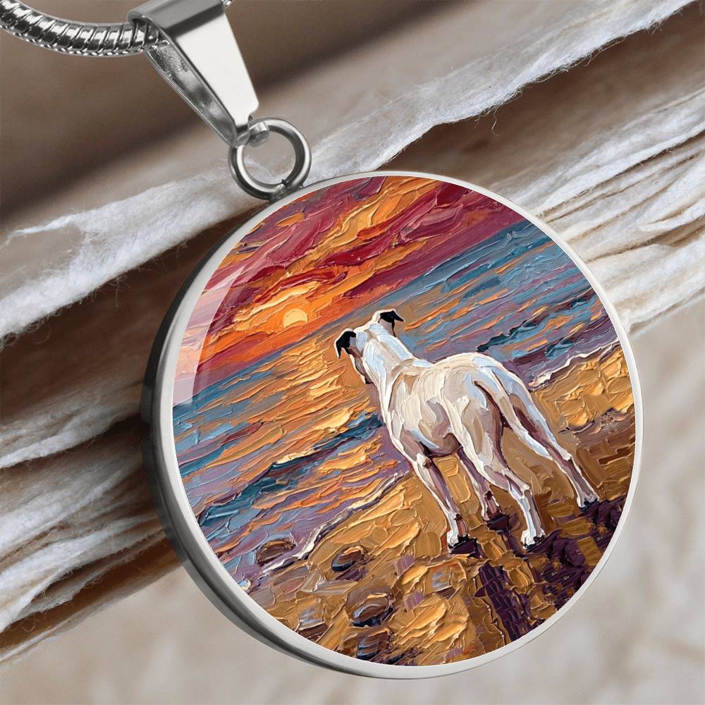 Beach Days - White Pit Bull Round Necklace