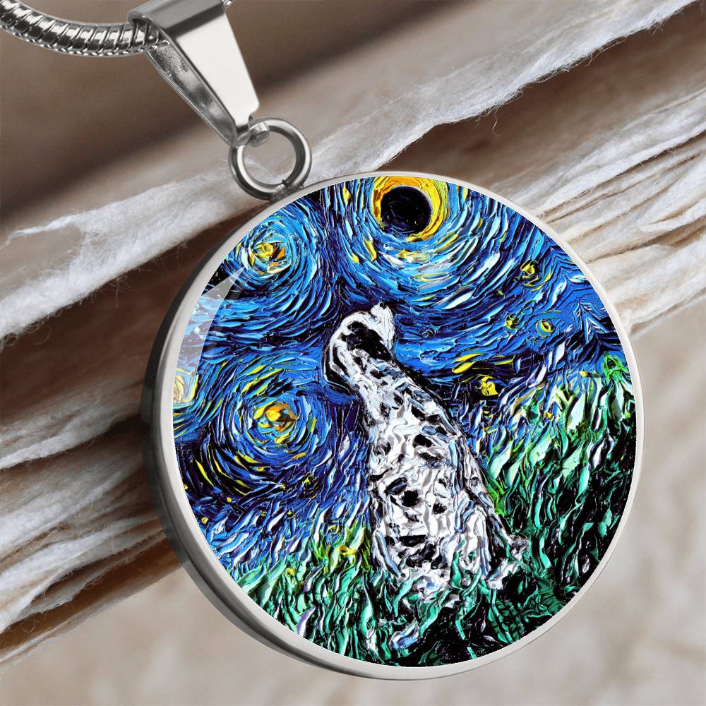 Dalmatian Starry Night Round Necklace