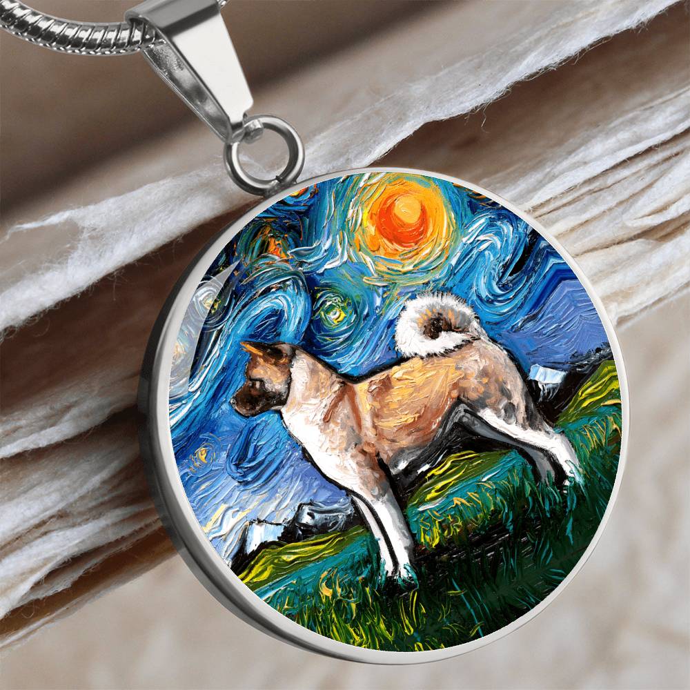 Akita Starry Night Round Necklace